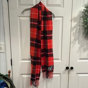 Victoria's Secret Red and Black Checkered Scarf